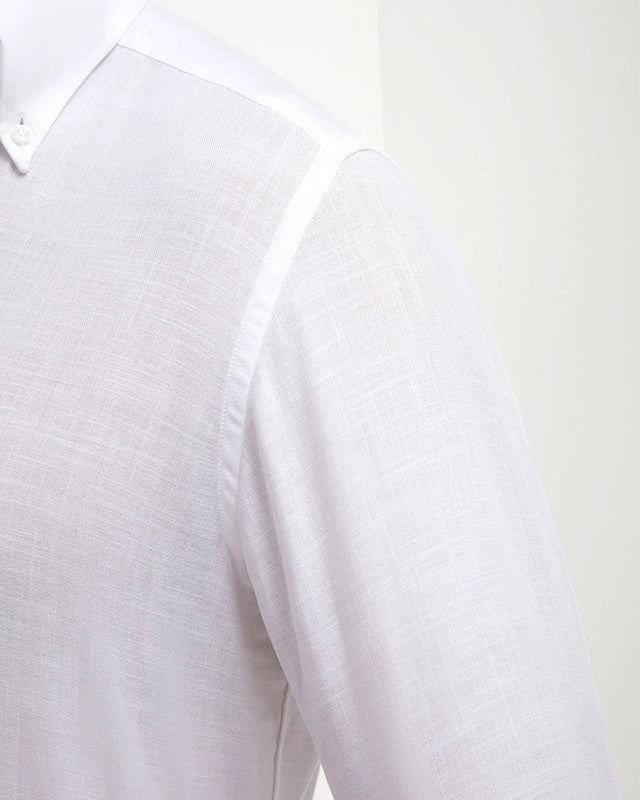 White Breathable Cotton Full Sleeve Shirt for Work & Weekend Style