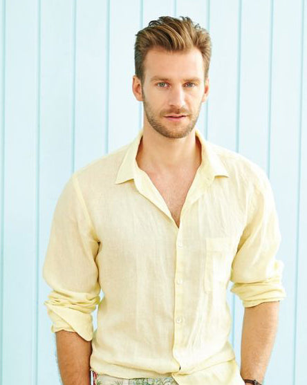 Refreshing Light Yellow Colored Linen Shirt