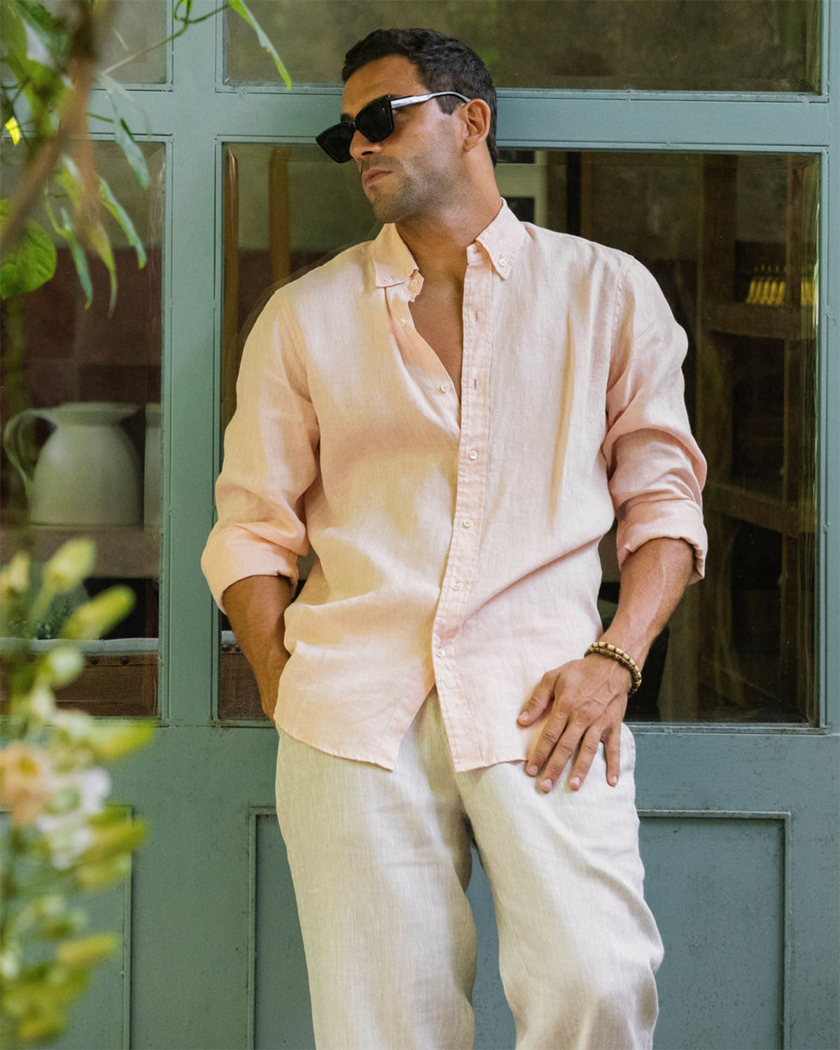 Classic Pastel Pink Long Sleeve Cotton Shirt