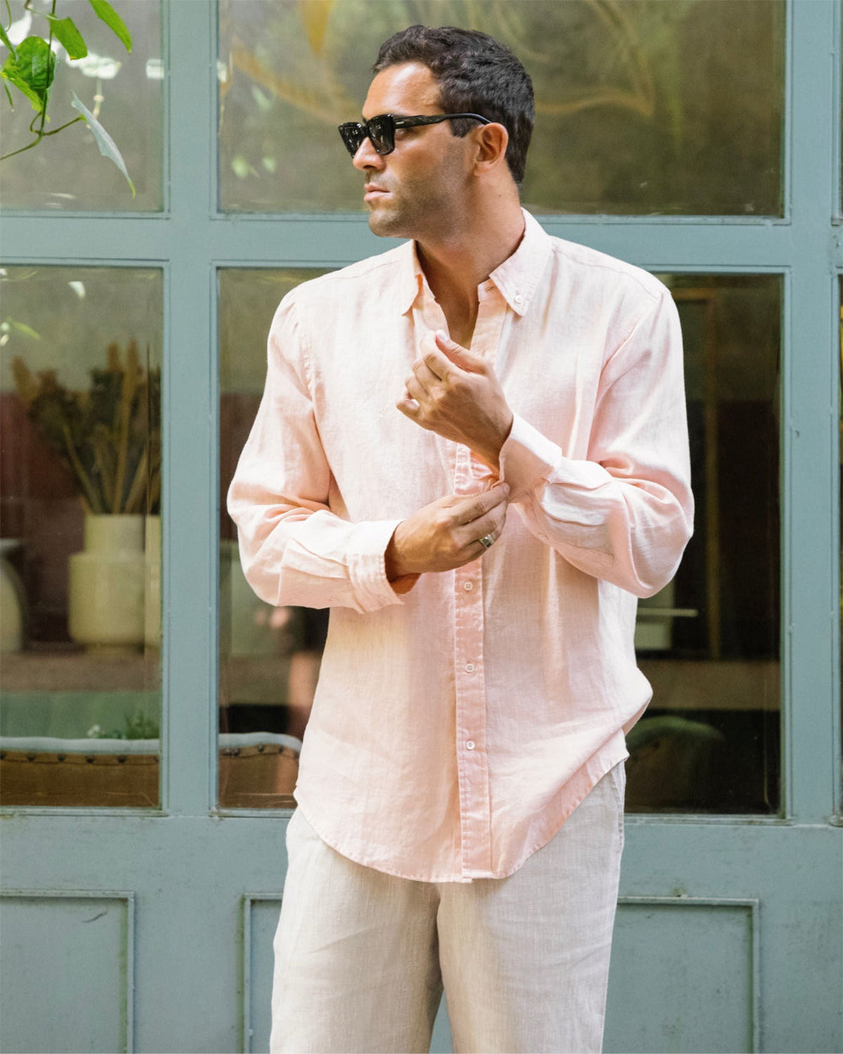 Classic Pastel Pink Long Sleeve Cotton Shirt