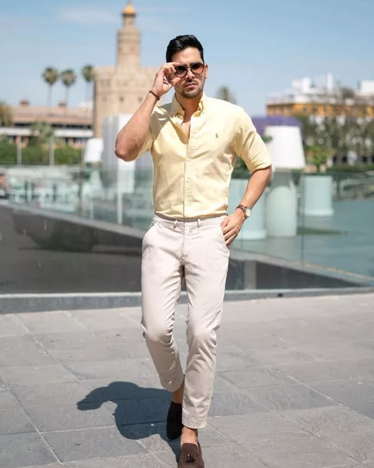 Lemon Burst Cotton Elegance Full Sleeve Shirt