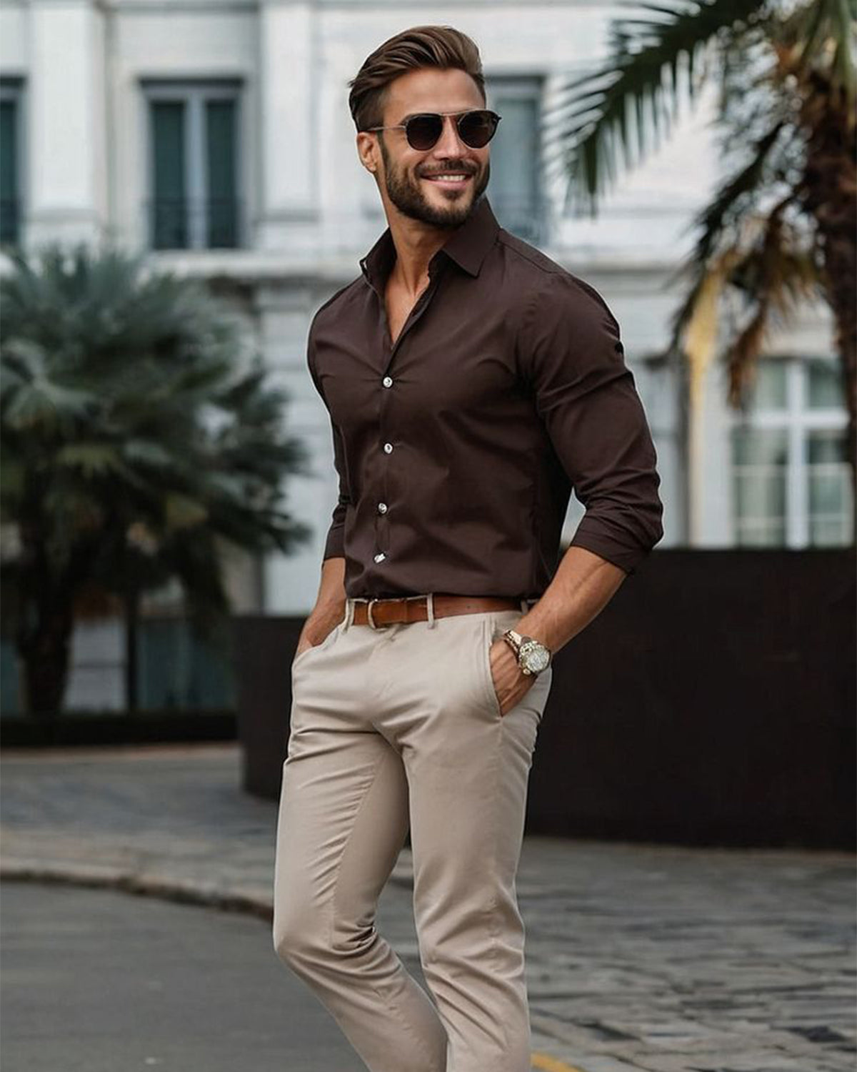 Regal Monarch Cotton Brown Full Sleeve Shirt