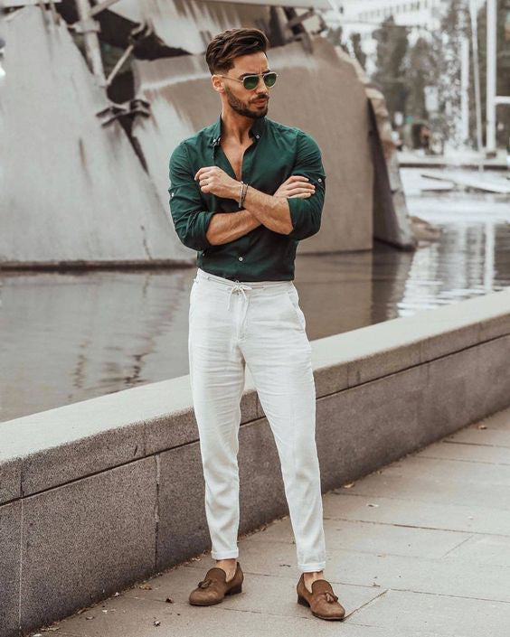 Latest Dark Green Colored Cotton Shirt