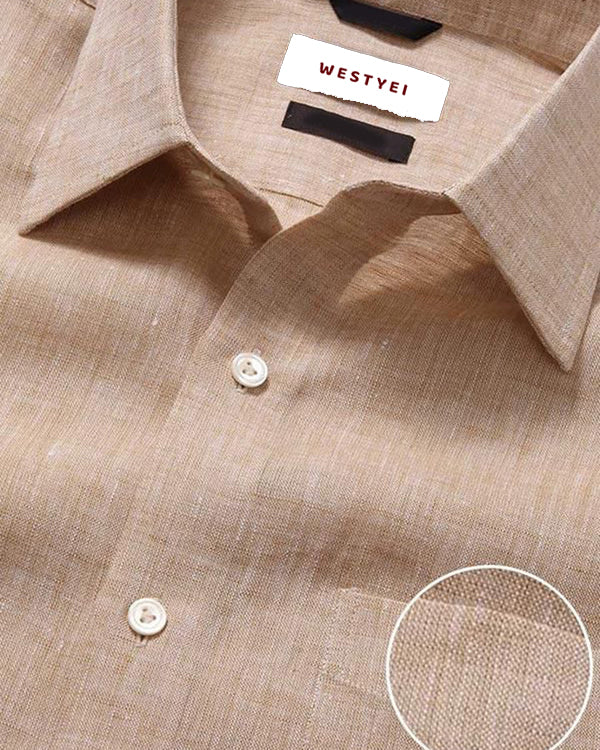 Positano Sand Colored Cotton Full Sleeve Shirt