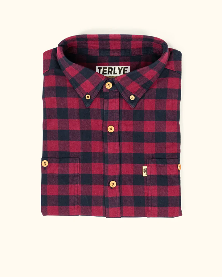 Red Check Cotton Full Sleeve Shirt