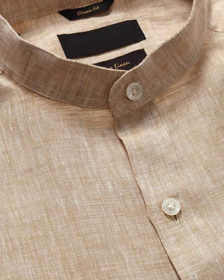 Classic Fit Sand Colored Cotton Shirt