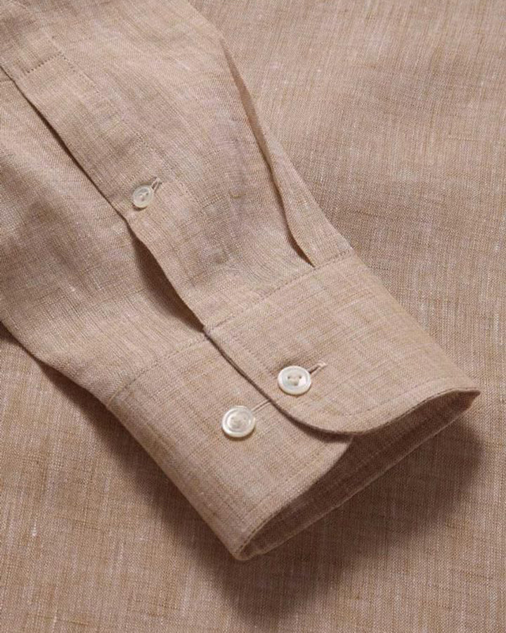 Classic Fit Sand Colored Cotton Shirt