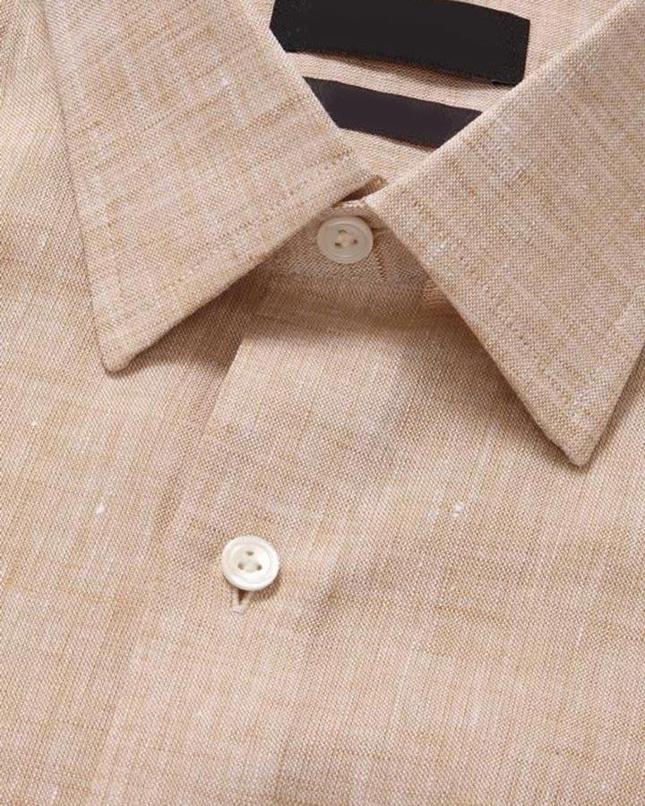 Positano Sand Colored Cotton Full Sleeve Shirt