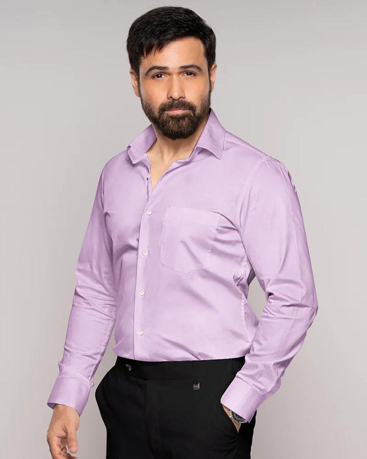 Formal Purple Colored Plain Shirt