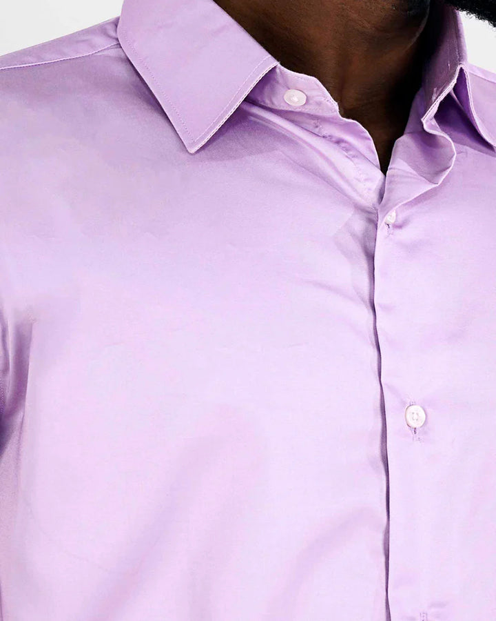 Formal Purple Colored Plain Shirt