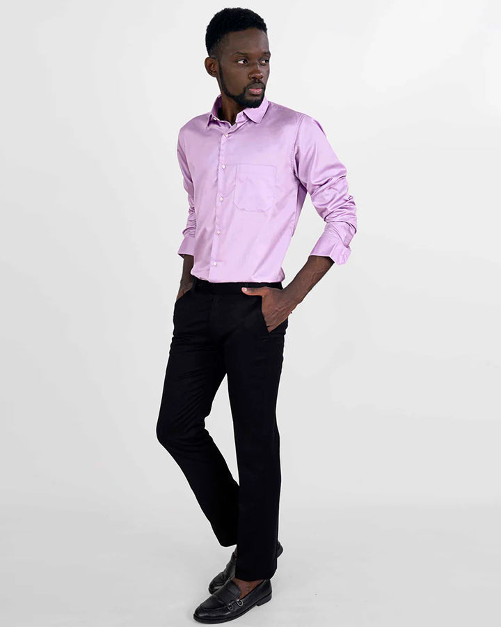 Formal Purple Colored Plain Shirt