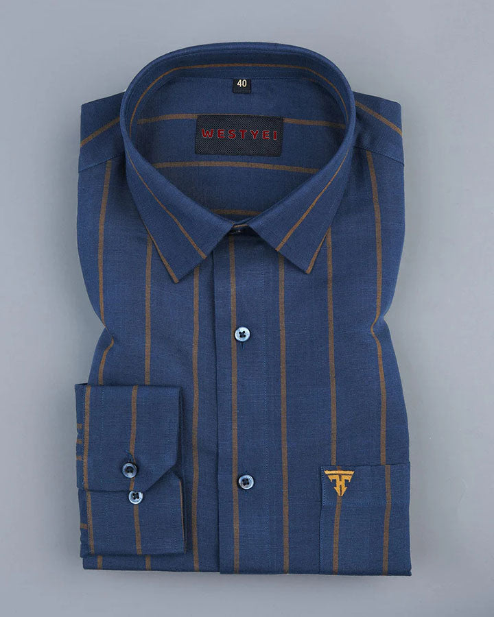 Premium Blue Colored Striped Shirt