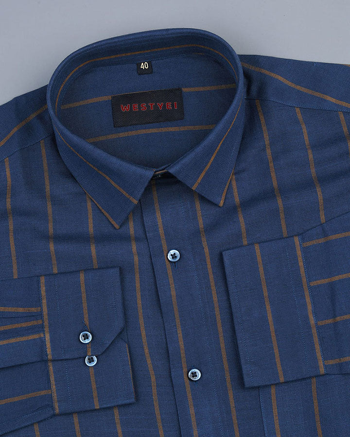 Premium Blue Colored Striped Shirt