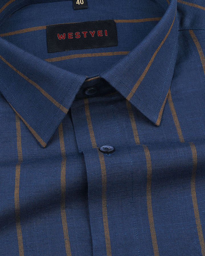 Premium Blue Colored Striped Shirt