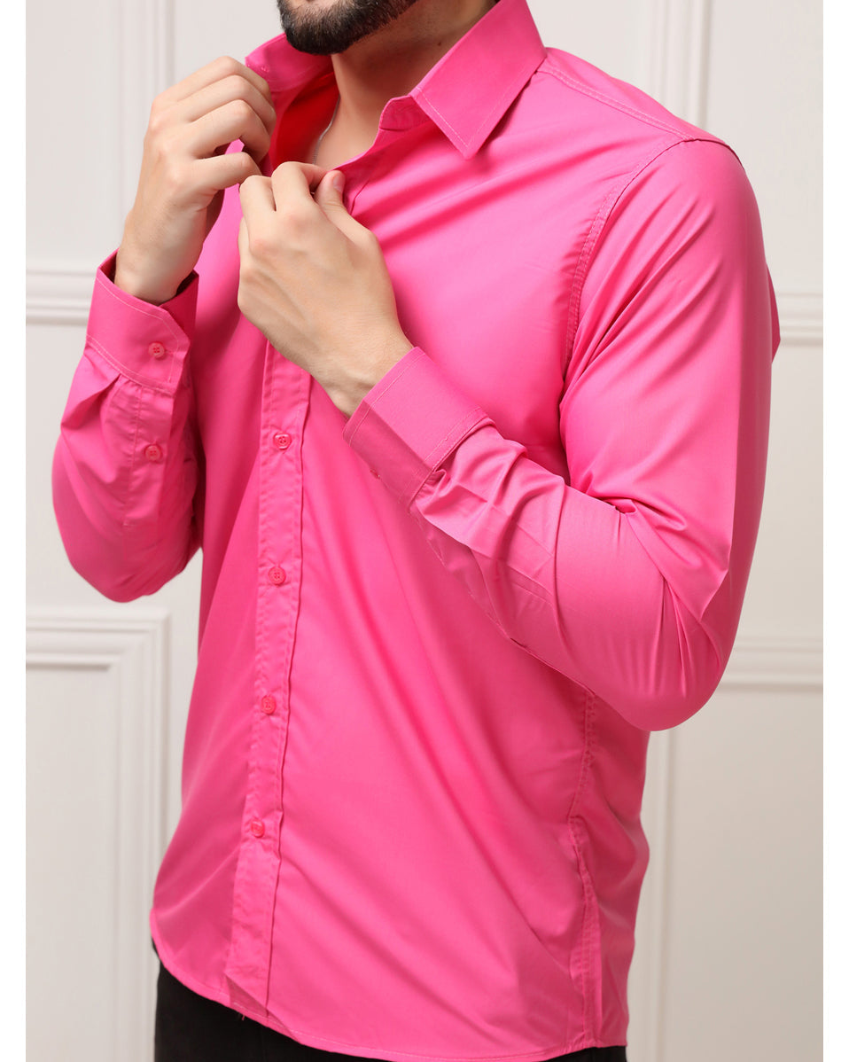 Men's Cotton Dark Pink Formal Shirt