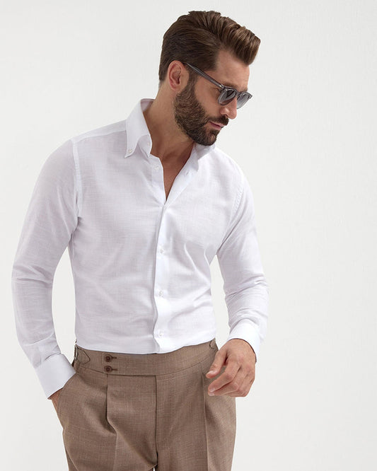 White Breathable Cotton Full Sleeve Shirt for Work & Weekend Style