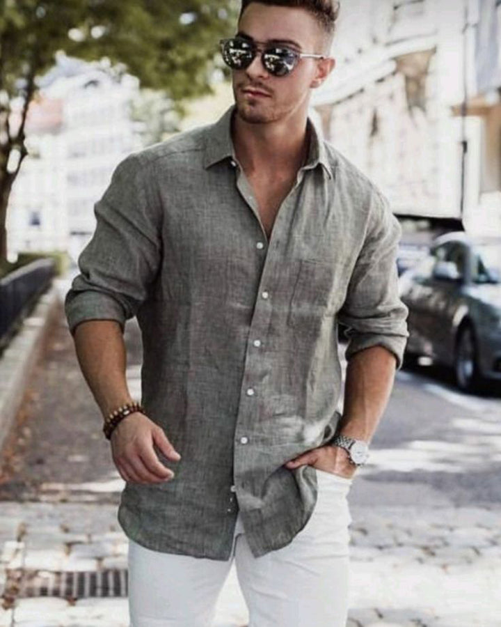 Fabulous Grey Colored Plain Shirt