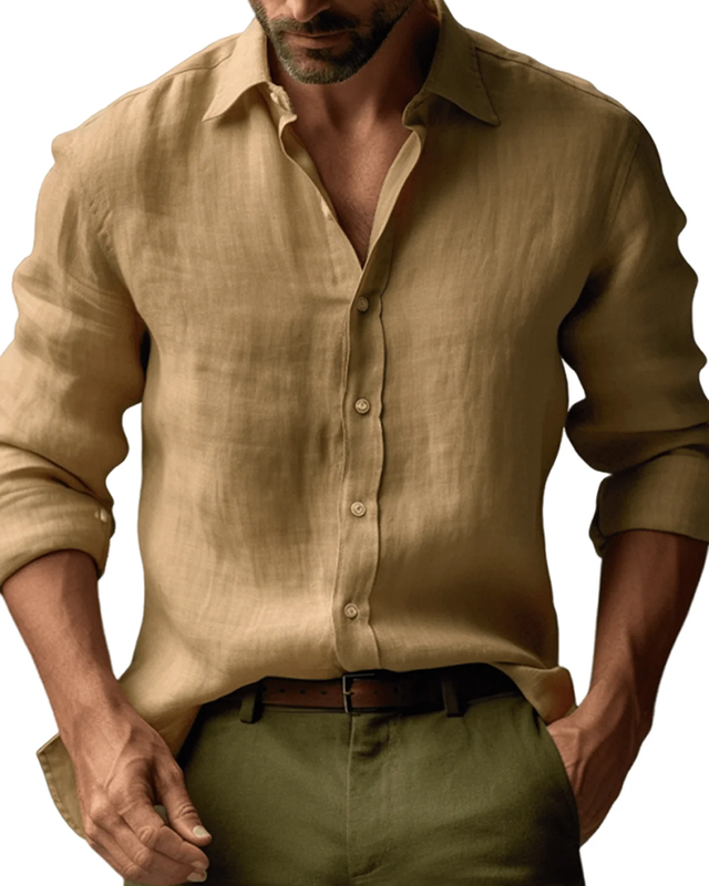 Sand Cotton Full Sleeve Comfort Shirt for Daily Office & Casual Use