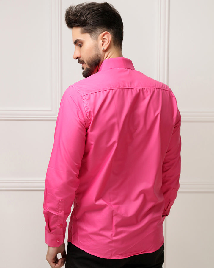 Men's Cotton Dark Pink Formal Shirt