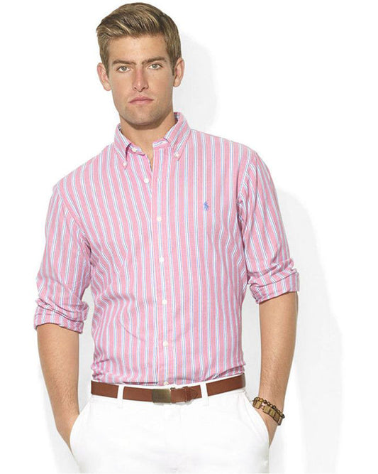 Classic Pink Striped Cotton Shirt