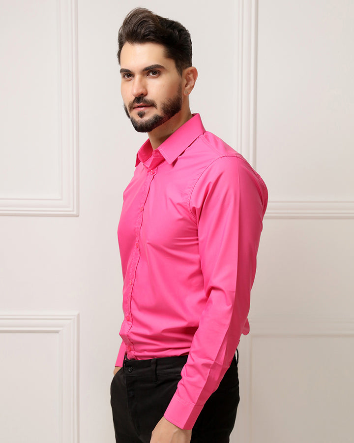 Men's Cotton Dark Pink Formal Shirt