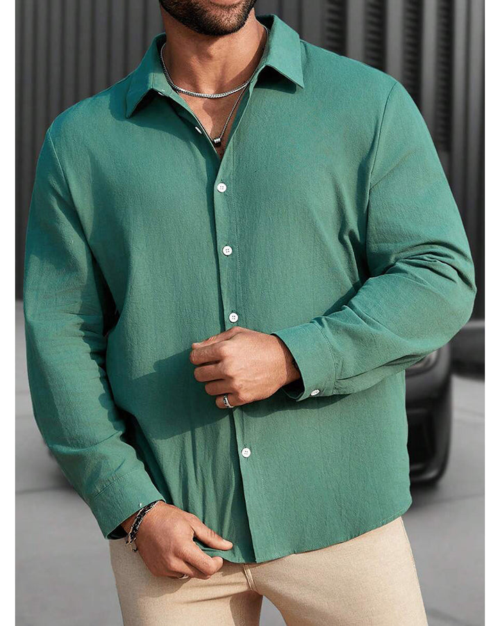 Fashionable Green Colored Cotton Shirt