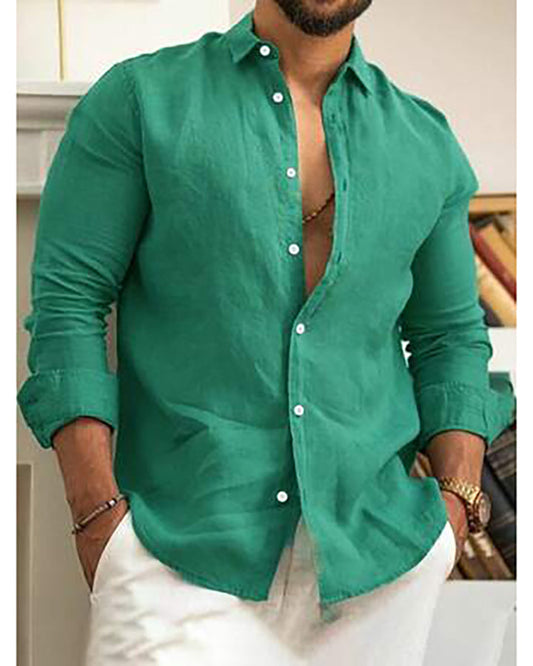 Fashionable Green Colored Cotton Shirt