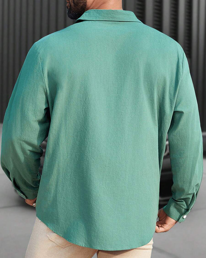 Fashionable Green Colored Cotton Shirt