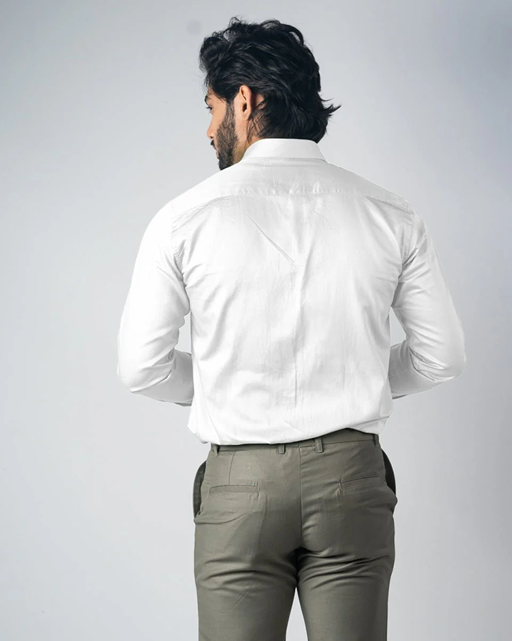 Glowing White Colored Cotton Shirt