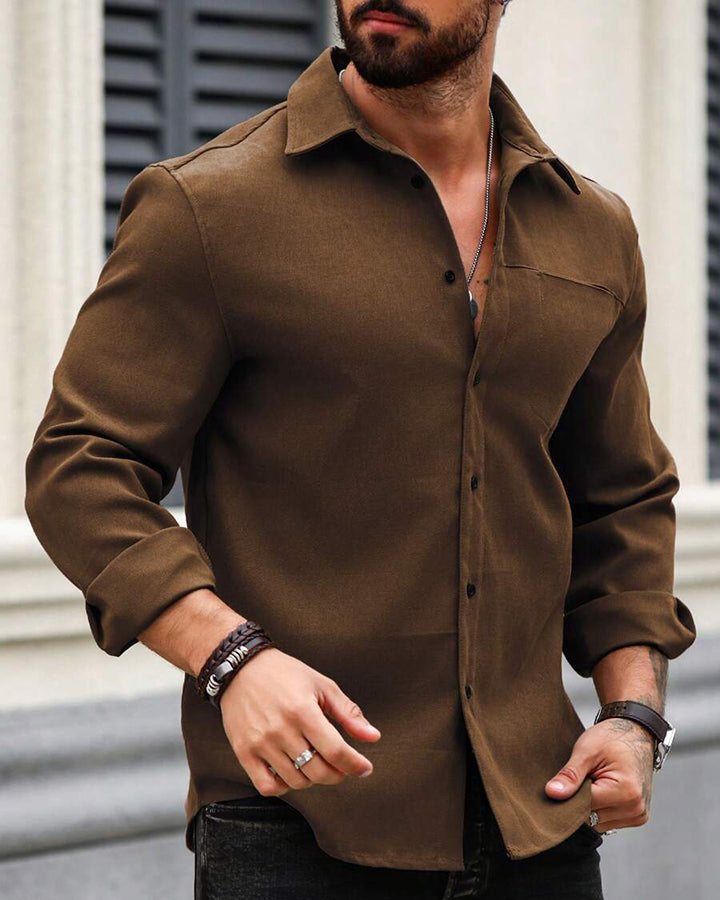 Men's Solid Brown Colored Cotton Shirt