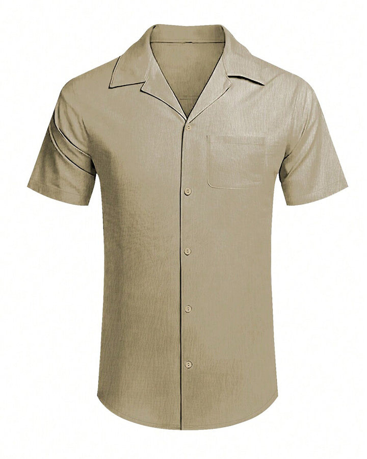 Tailored Fit Beige Colored Rayon Shirt