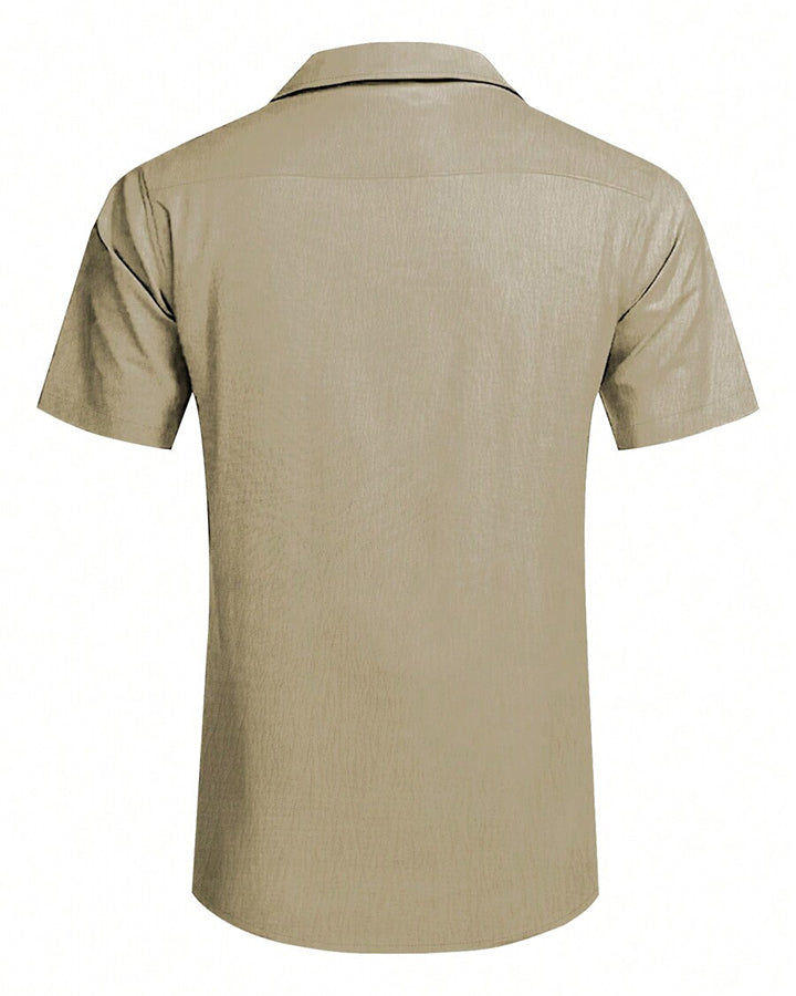 Tailored Fit Beige Colored Rayon Shirt