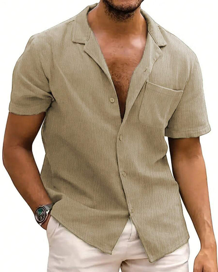 Tailored Fit Beige Colored Rayon Shirt