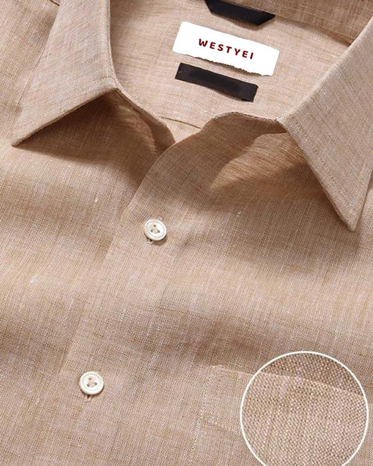 Positano Sand Colored Cotton Full Sleeve Shirt