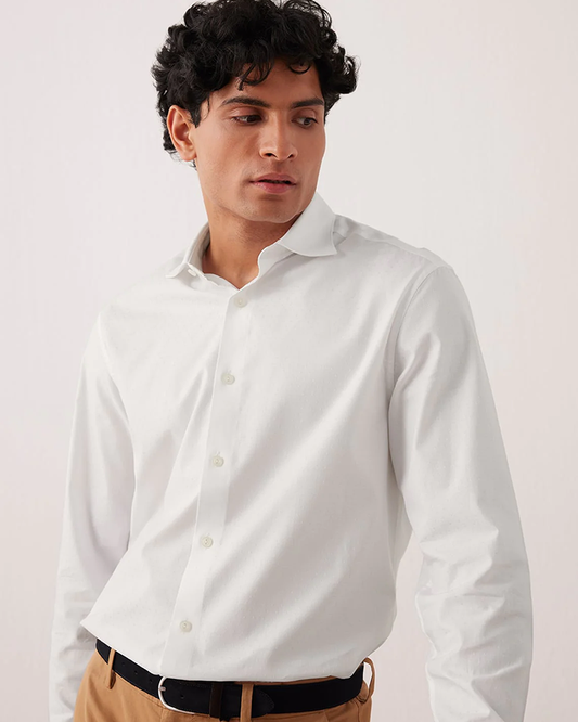 Formal White Colored Cotton Full Sleeve Shirt