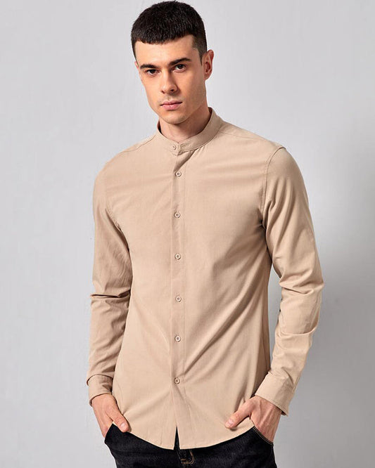 Superb Khaki Colored Cotton Shirt