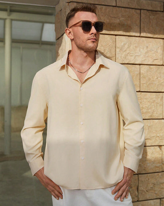 Luxury Cream Colored Cotton Shirt