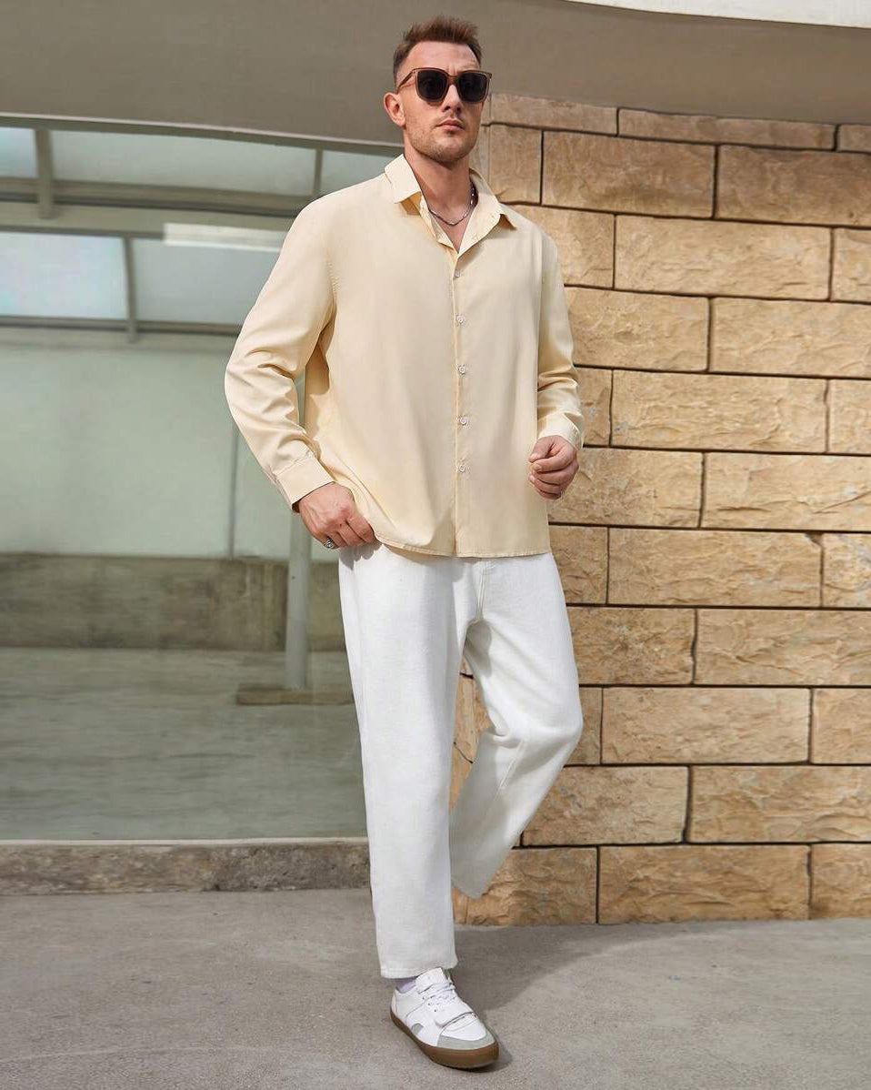 Luxury Cream Colored Cotton Shirt
