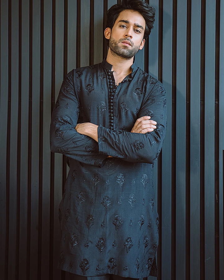 Black Colored Cotton Kurta