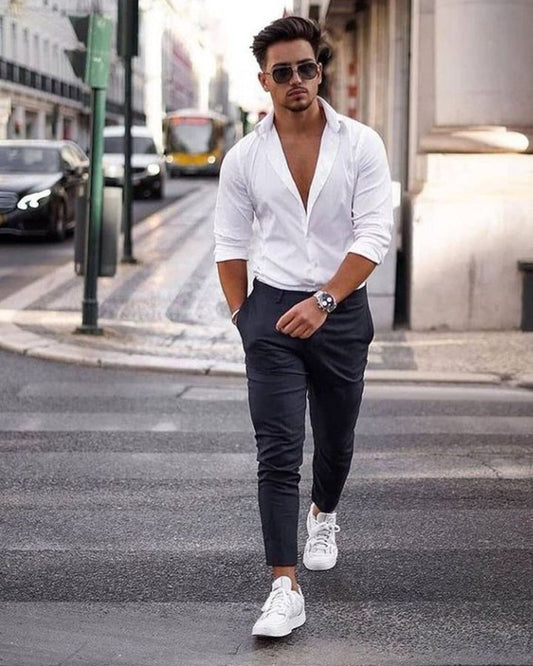 Trendy White Colored Cotton Shirt