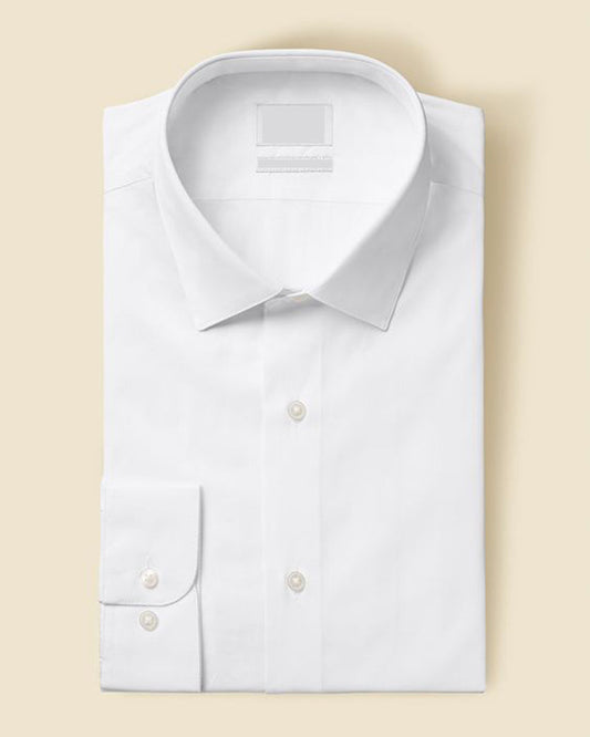 Tailored Fit White Colored Cotton Shirt