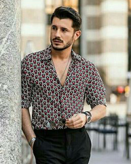 Multi Colored Rayon Full Sleeve Shirt