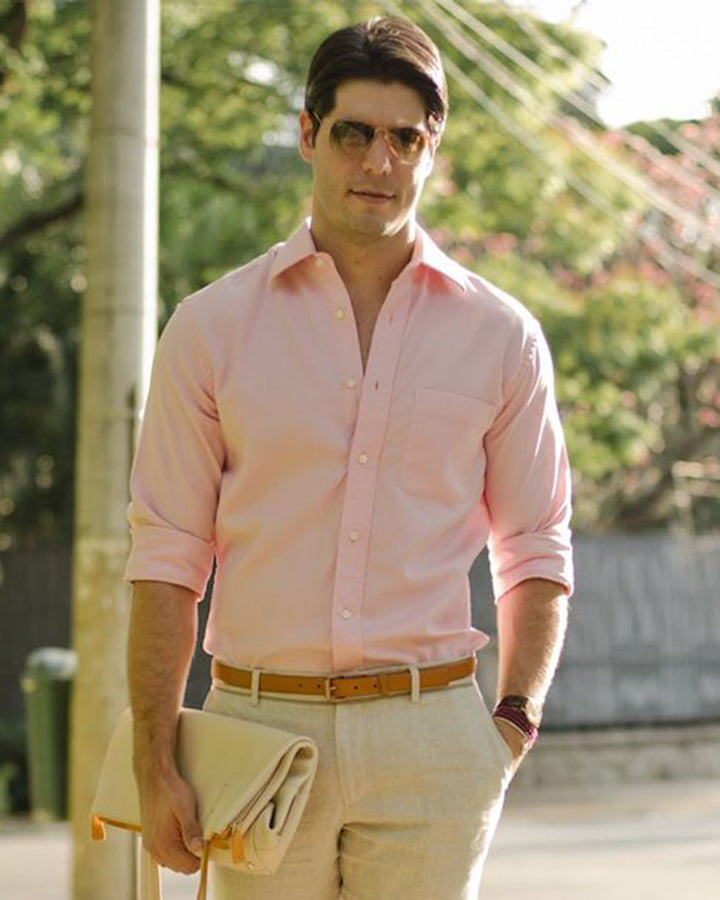 Light Pink Colored Cotton Shirt