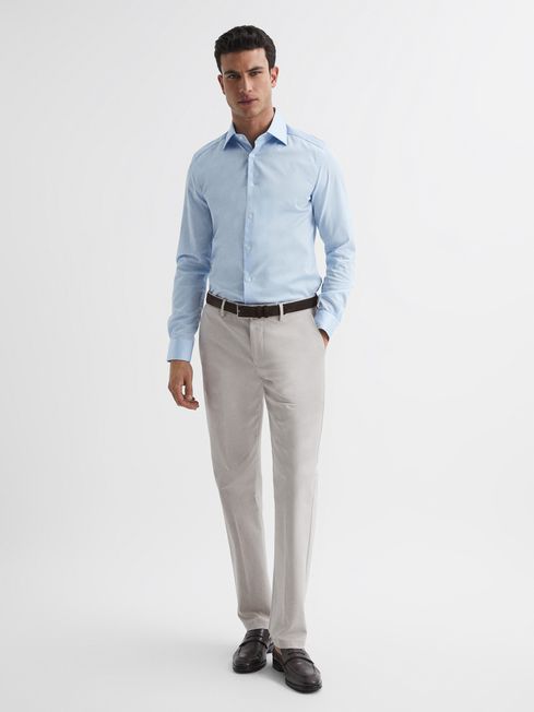 Formal Wear Sky Blue Cotton Shirt