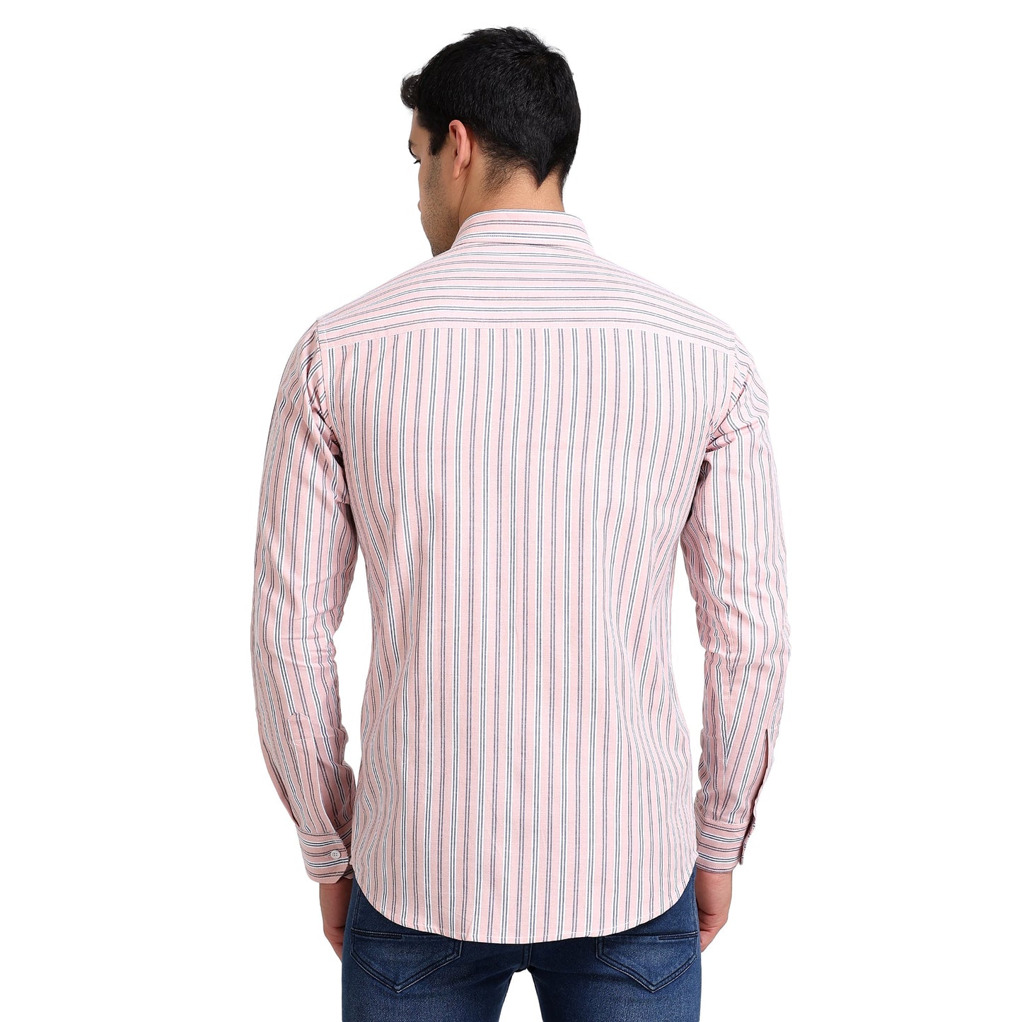 Baby Pink Colored Cotton Striped Shirt