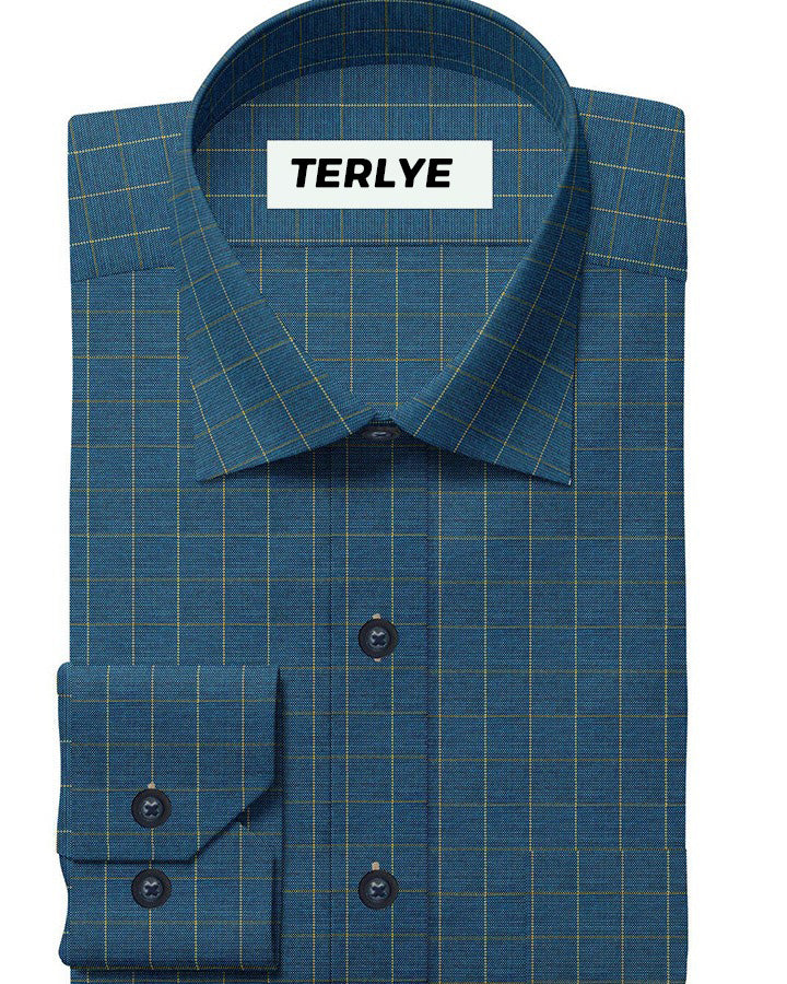 Bottle Green Checks Cotton Shirt