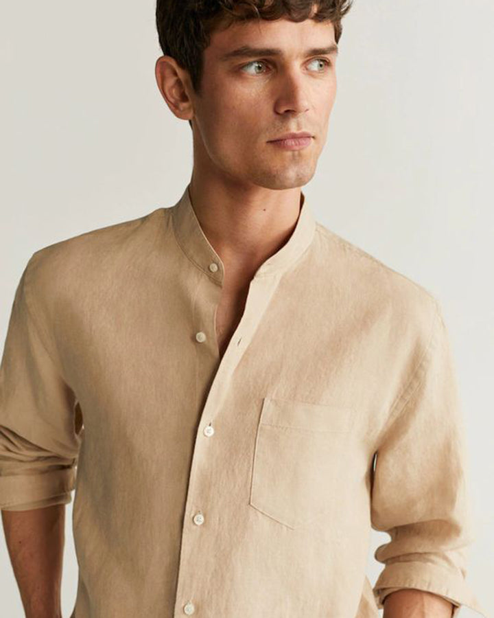 Regular Fit Beige Colored Cotton Shirt