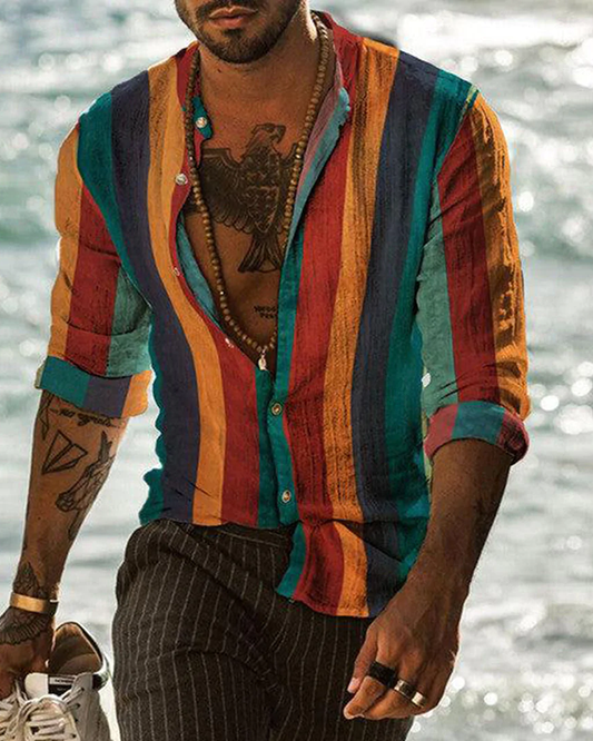 Multi Color Striped Cotton Shirt