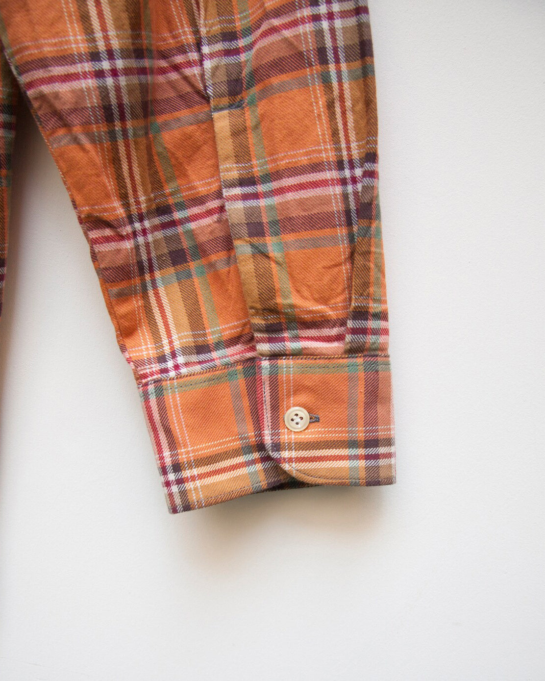 Orange Colored Cotton Checkered Shirt