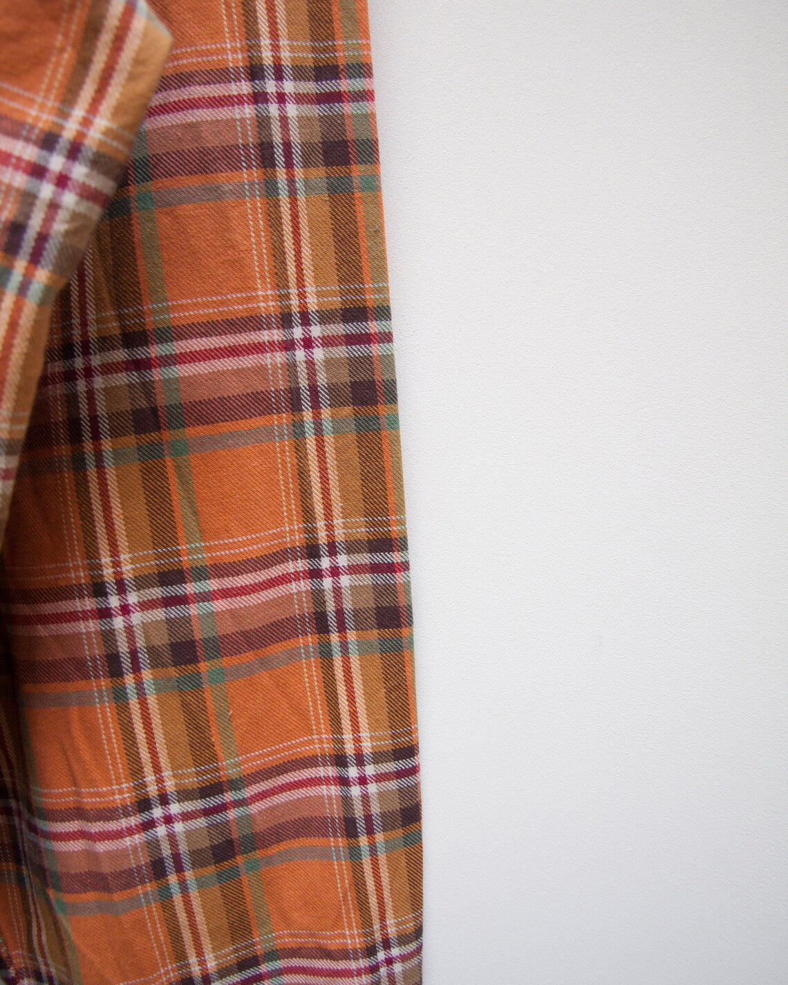 Orange Colored Cotton Checkered Shirt